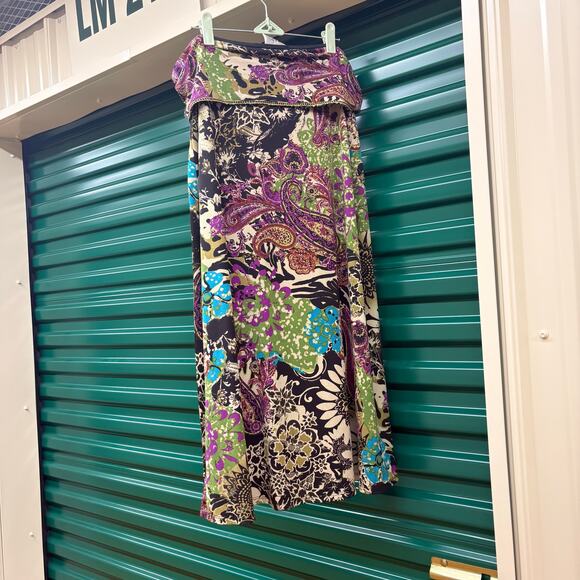 Flowy floral fold-over long skirt - Picture 5 of 5